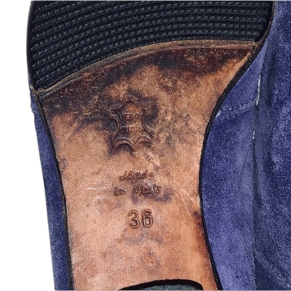 Vero Cuoio Italian Blue Suede Booties Boots 36 6 - Picture 5 of 5
